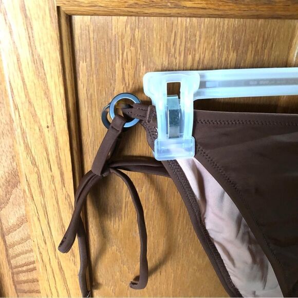 NWT J Crew O-Ring Curved Waist Cheeky String Bikini Bottom Brown Size XXL - Picture 4 of 10